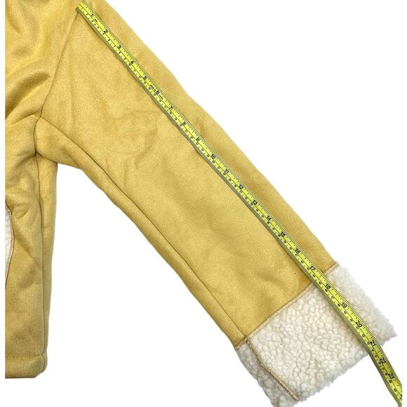 CIDER Faux Sherpa Patchwork Oversized Yellow Jacket - Picture 12 of 12